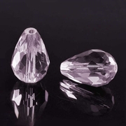 Dråbe. Facetteret i Swarovski #5500 stil. 15 mm. Rosa